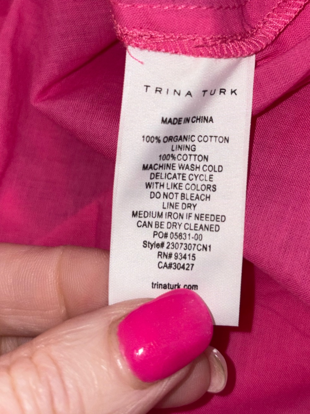 NWT Trina Turk Dasya 2 Midi Dress Pink Organic Cotton Size 12 Resort - Picture 4 of 5